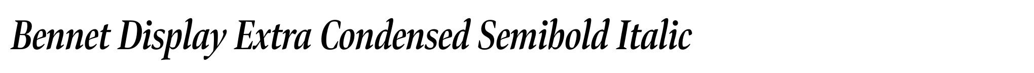 Bennet Display Extra Condensed Semibold Italic image